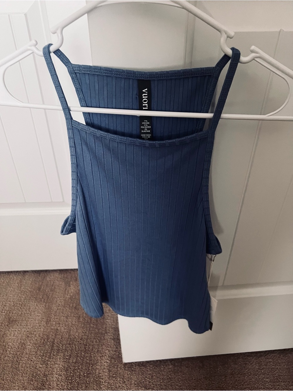 Vuori woman’s SL marina Rib Tank in Bluebell-medium